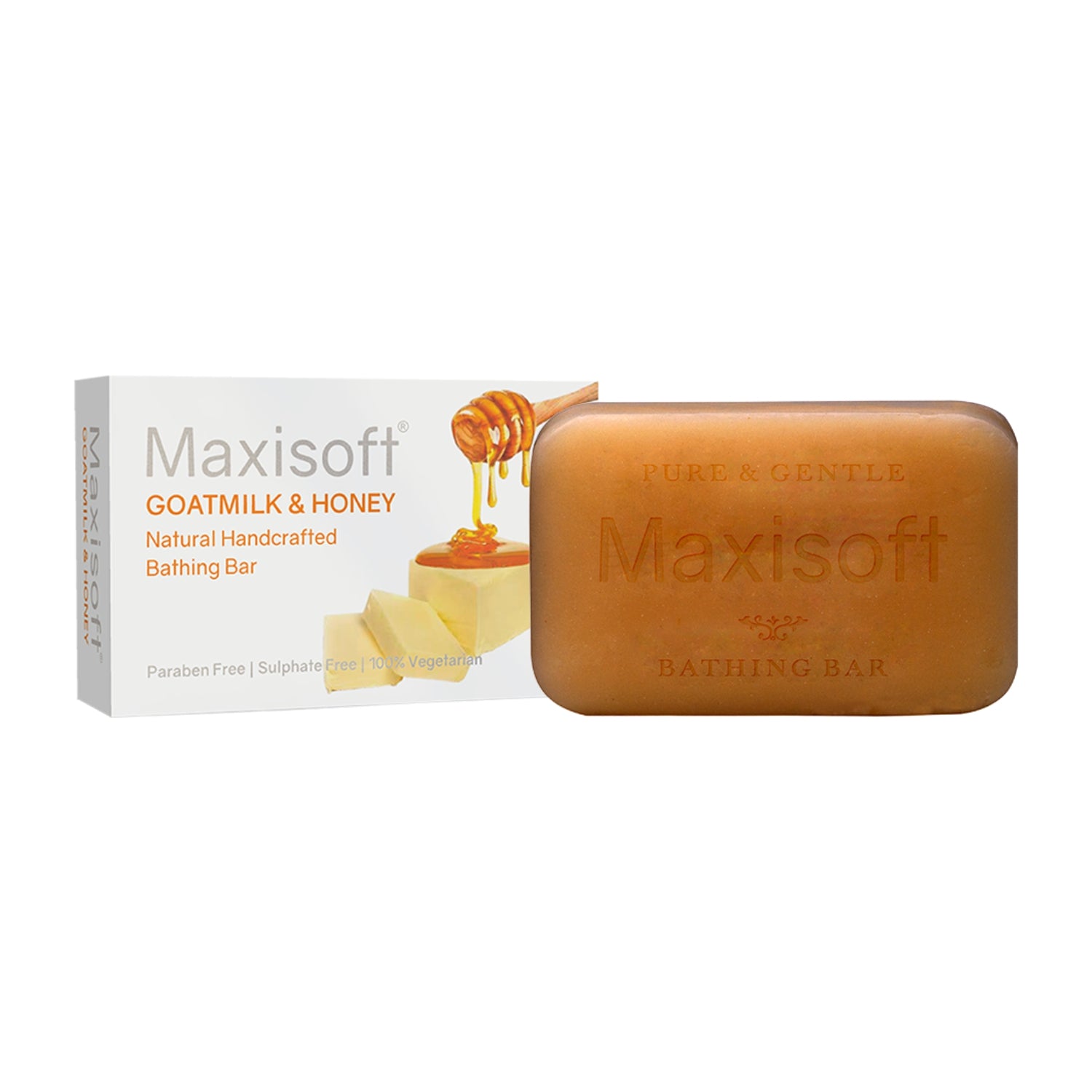 Maxisoft Goat Milk & Honey Natural Handcrafted Bathing Bar (75 gm)