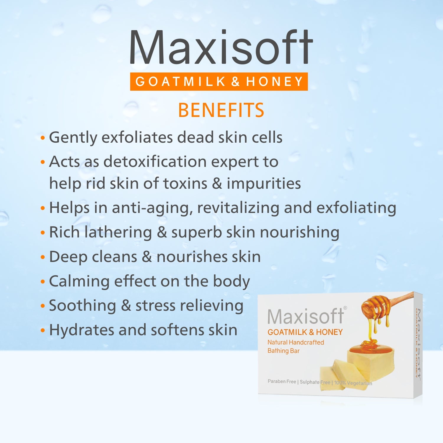 Maxisoft Goat Milk & Honey Natural Handcrafted Bathing Bar (75 gm)