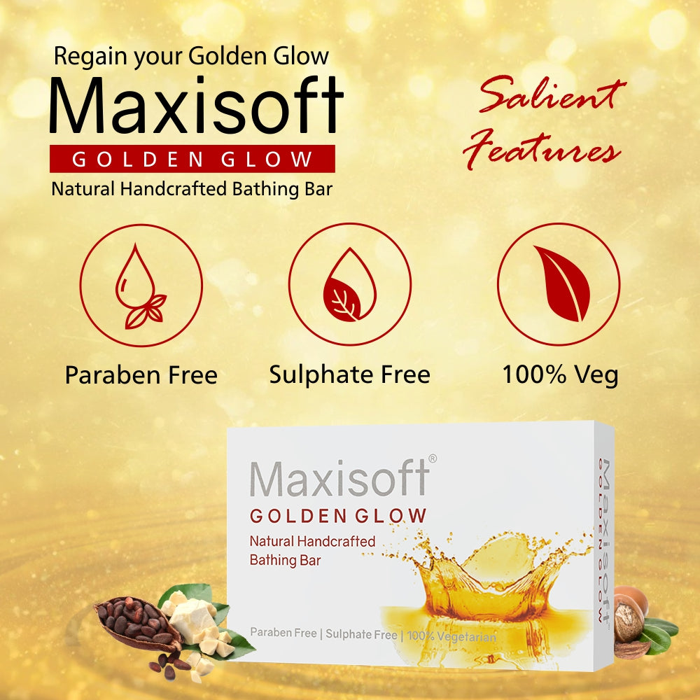 Maxisoft Golden Glow Natural Handcrafted Bathing Bar (75 gm)