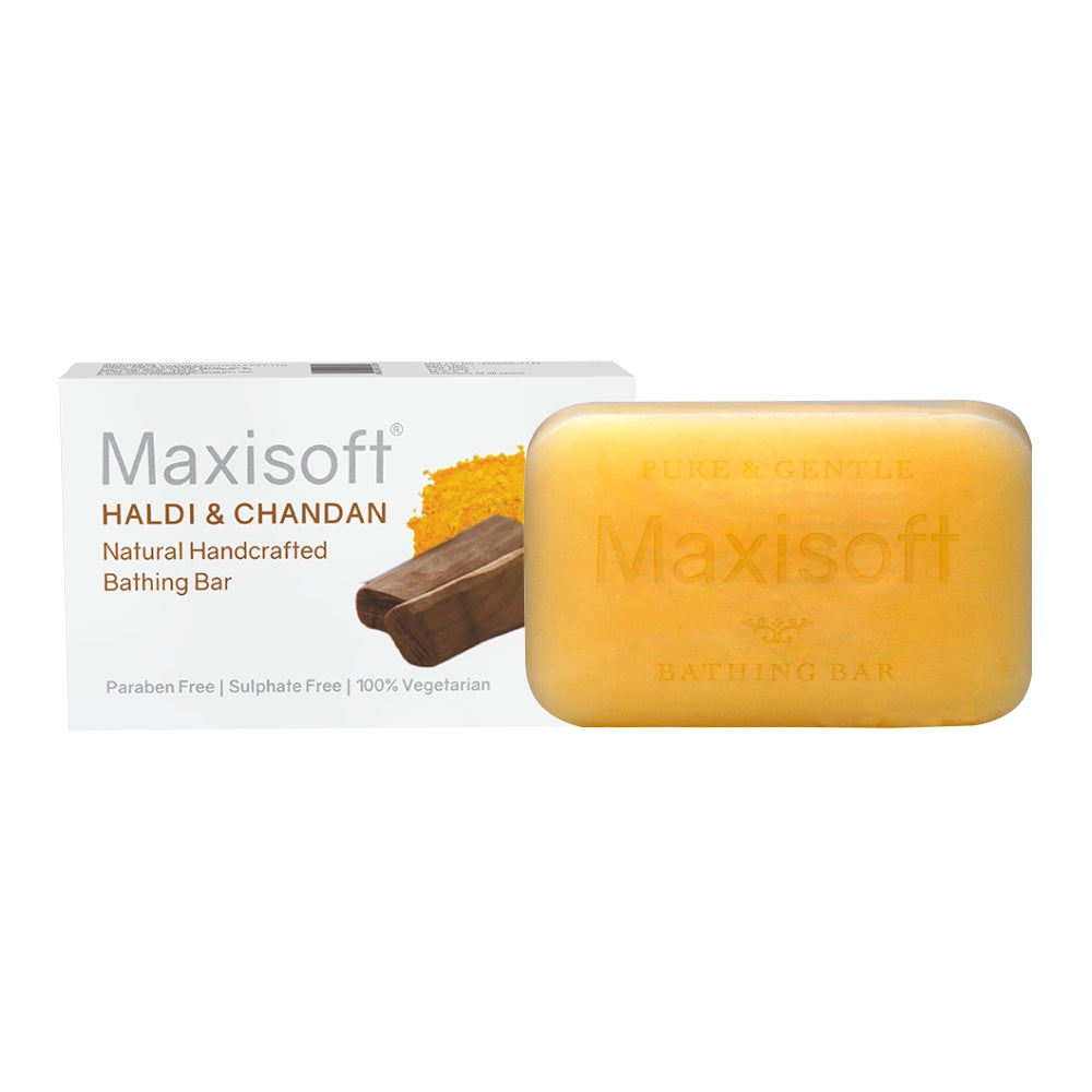 Maxisoft Haldi & Chandan Natural Handcrafted Bathing Bar (75 gm)