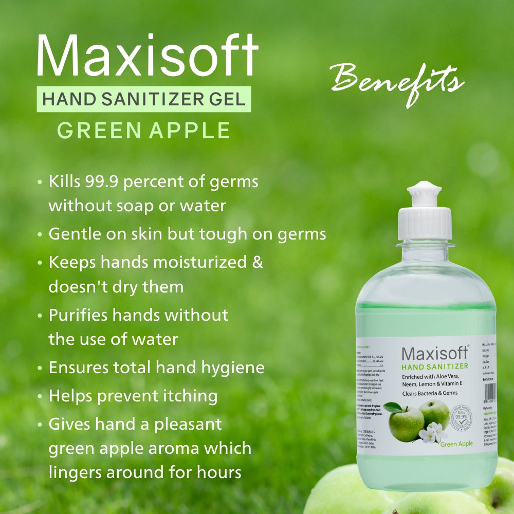 Maxisoft Hand Sanitizer Gel (Green Apple) 500 ml