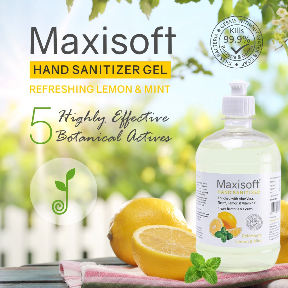 Maxisoft Hand Sanitizer Gel (Refreshing Lemon & Mint) 500 ml