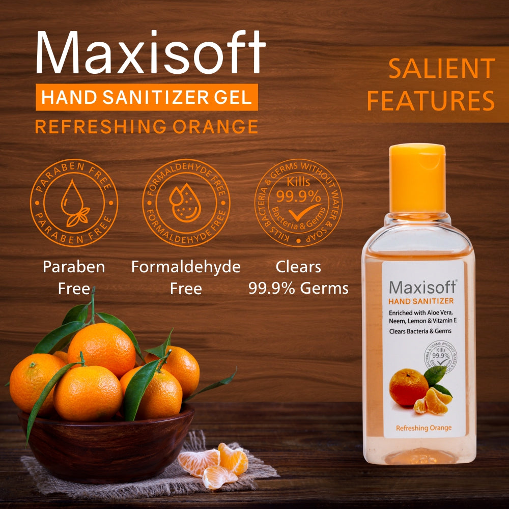 Maxisoft Hand Sanitizer Gel (Refreshing Orange) 100 ml