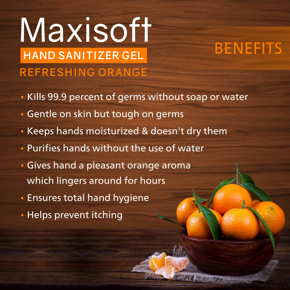 Maxisoft Hand Sanitizer Gel (Refreshing Orange) 500 ml