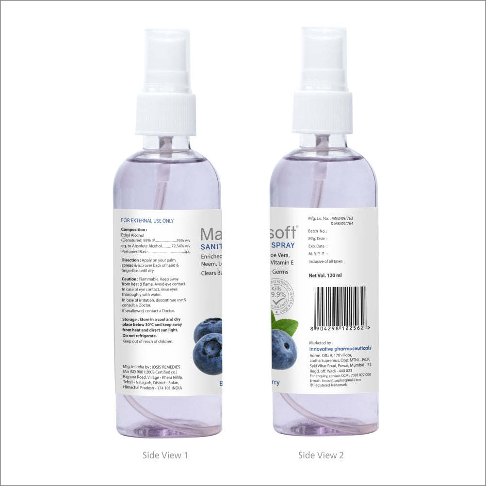Maxisoft Hand Sanitizer Spray (Blueberry) 120 ml