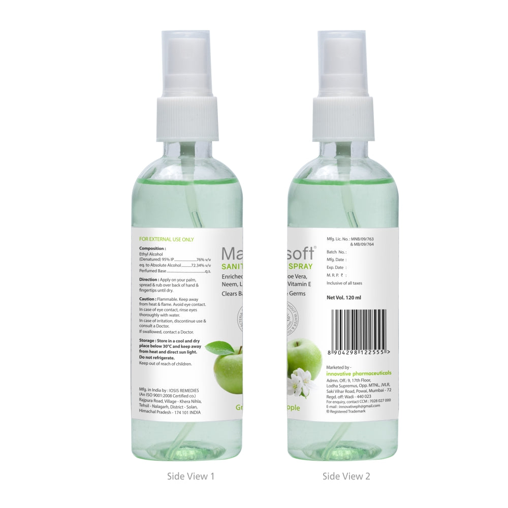 Maxisoft Hand Sanitizer Spray (Green Apple) 120 ml
