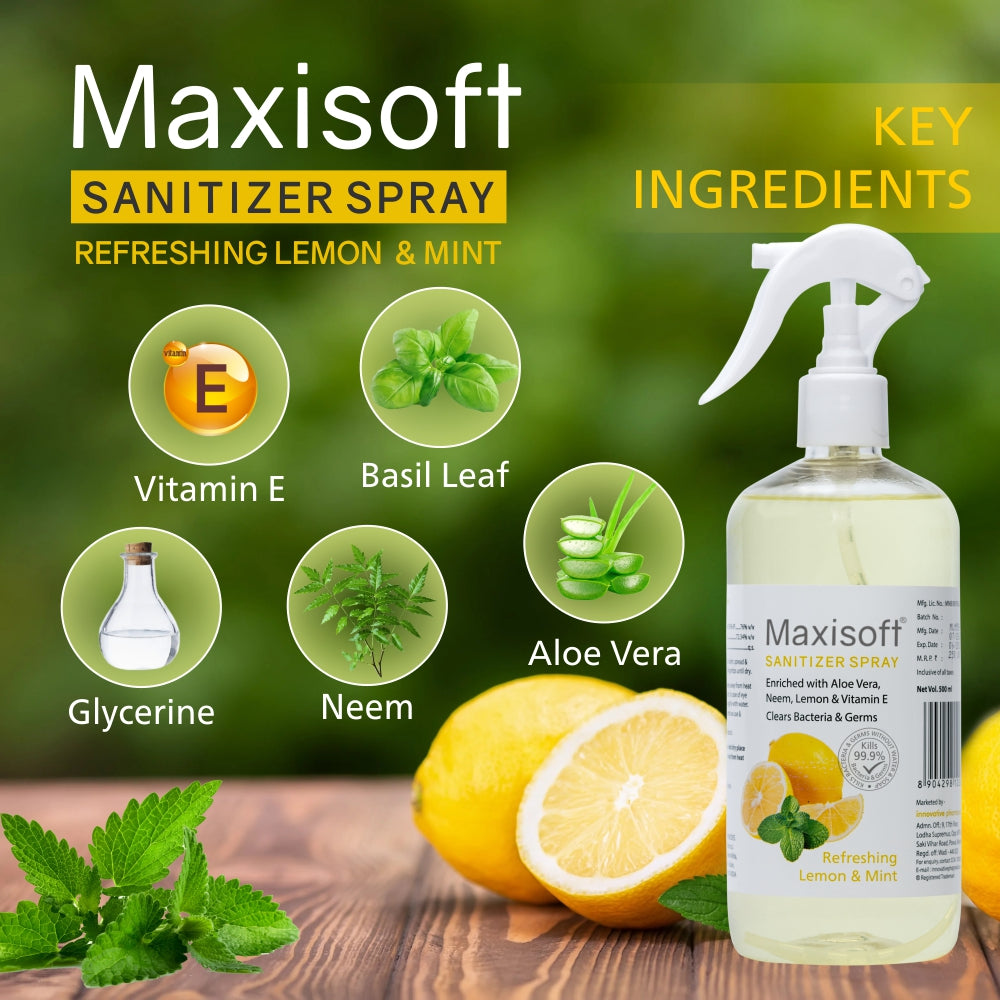 Maxisoft Hand Sanitizer Spray (Refreshing Lemon & Mint) 500 ml