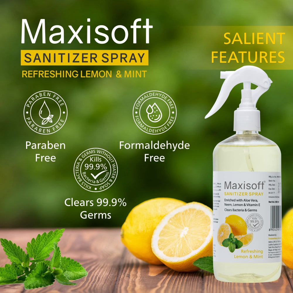 Maxisoft Hand Sanitizer Spray (Refreshing Lemon & Mint) 500 ml