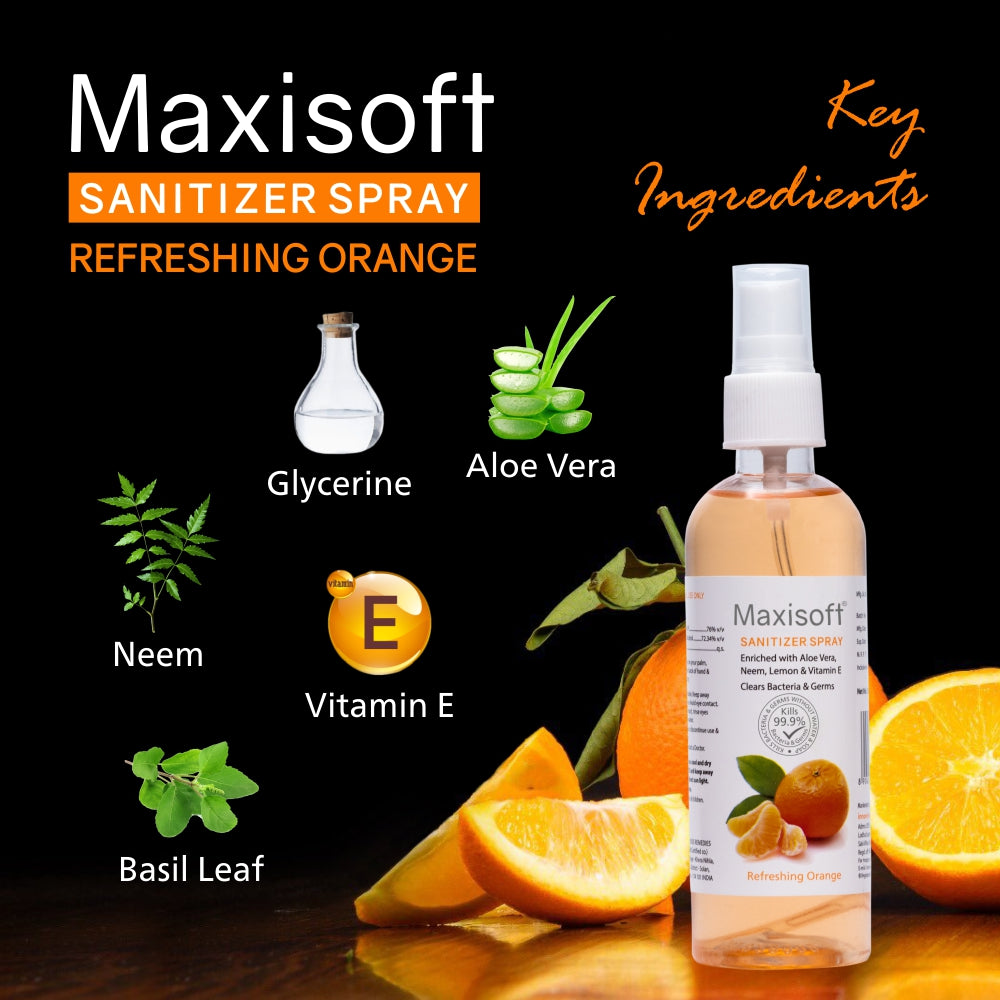 Maxisoft Hand Sanitizer Spray (Refreshing Orange) 120 ml