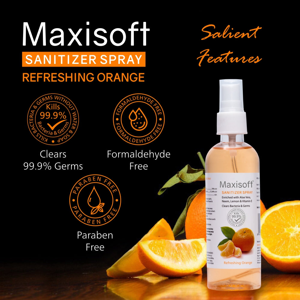 Maxisoft Hand Sanitizer Spray (Refreshing Orange) 120 ml