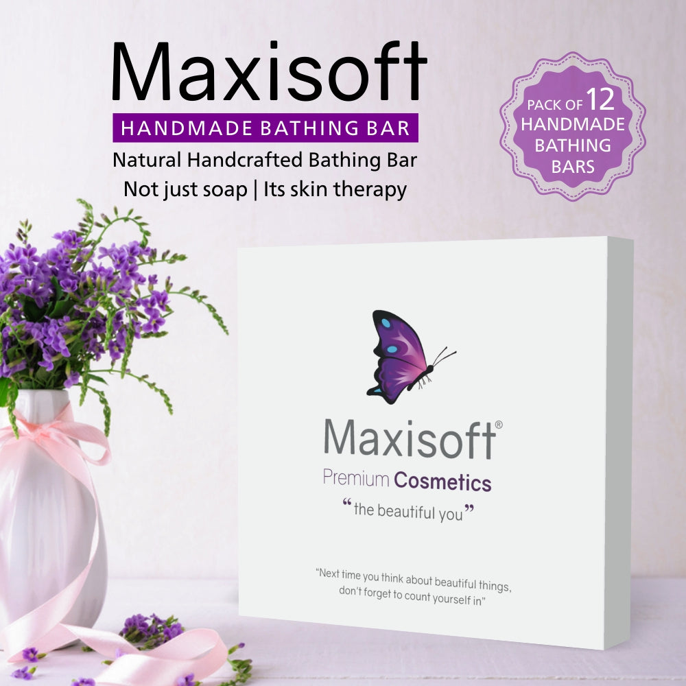 Maxisoft Handmade Bathing Bar [Gift Pack of 12] 100 gm