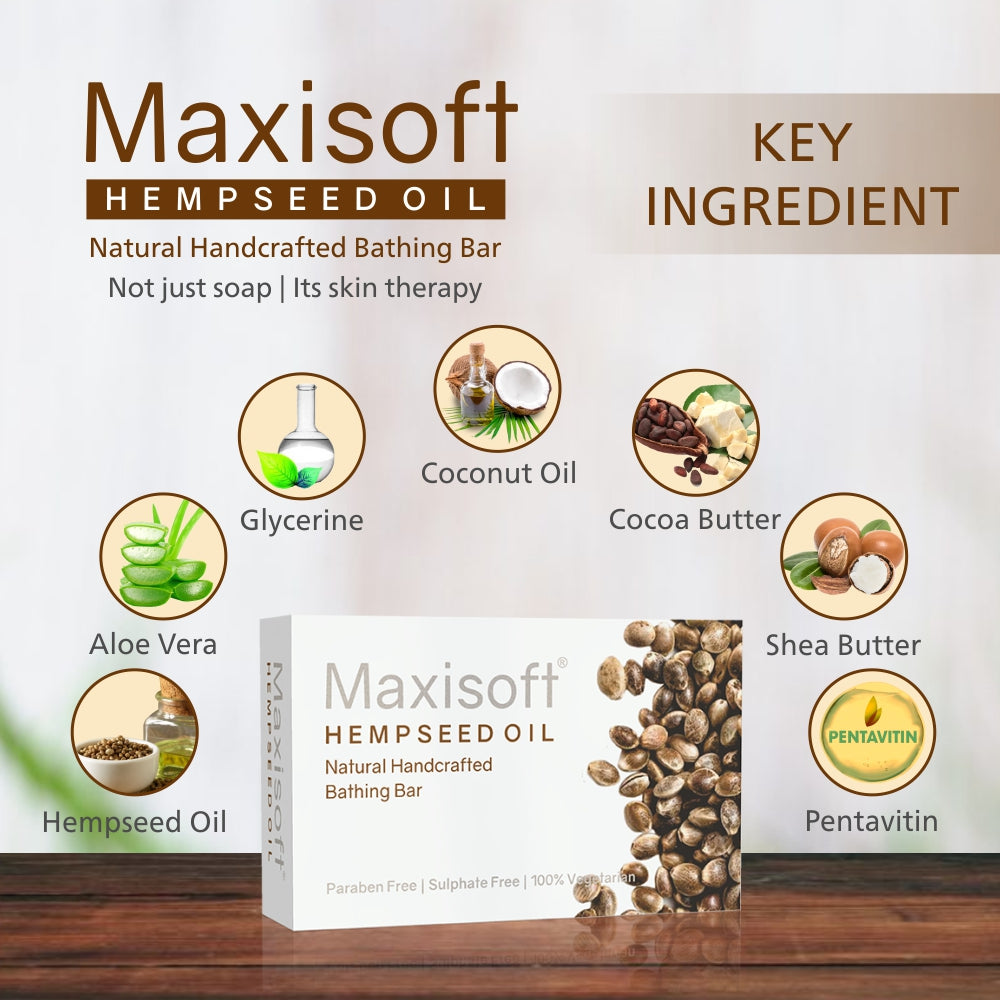 Maxisoft Hempseed Oil Natural Handcrafted Bathing Bar (75 gm)