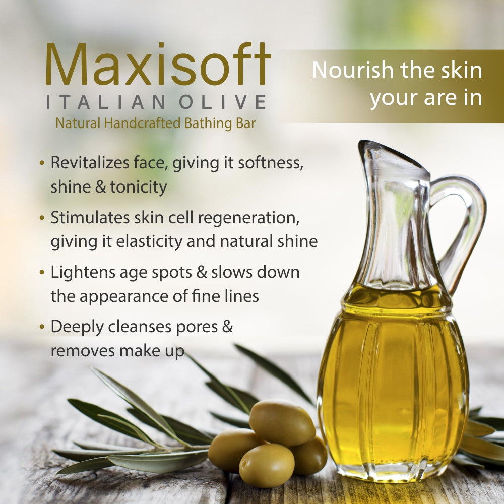 Maxisoft Italian Olive Natural Handcrafted Bathing Bar (75 gm)