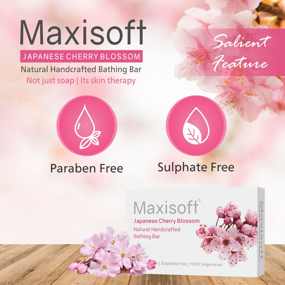 Maxisoft Japanese Cherry Blossom Natural Handcrafted Bathing Bar (75 gm)