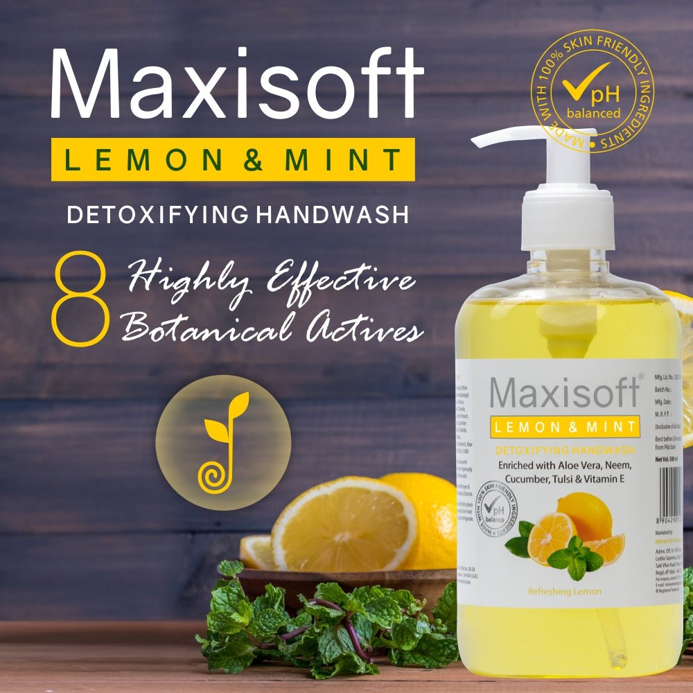 Maxisoft Lemon & Mint Detoxifying Hand Wash (500 ml)