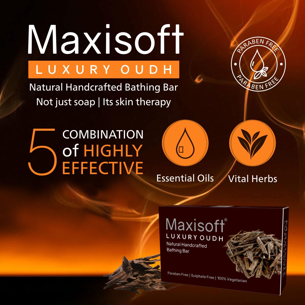 Maxisoft Luxury Oudh Natural Handcrafted Bathing Bar (75 gm)