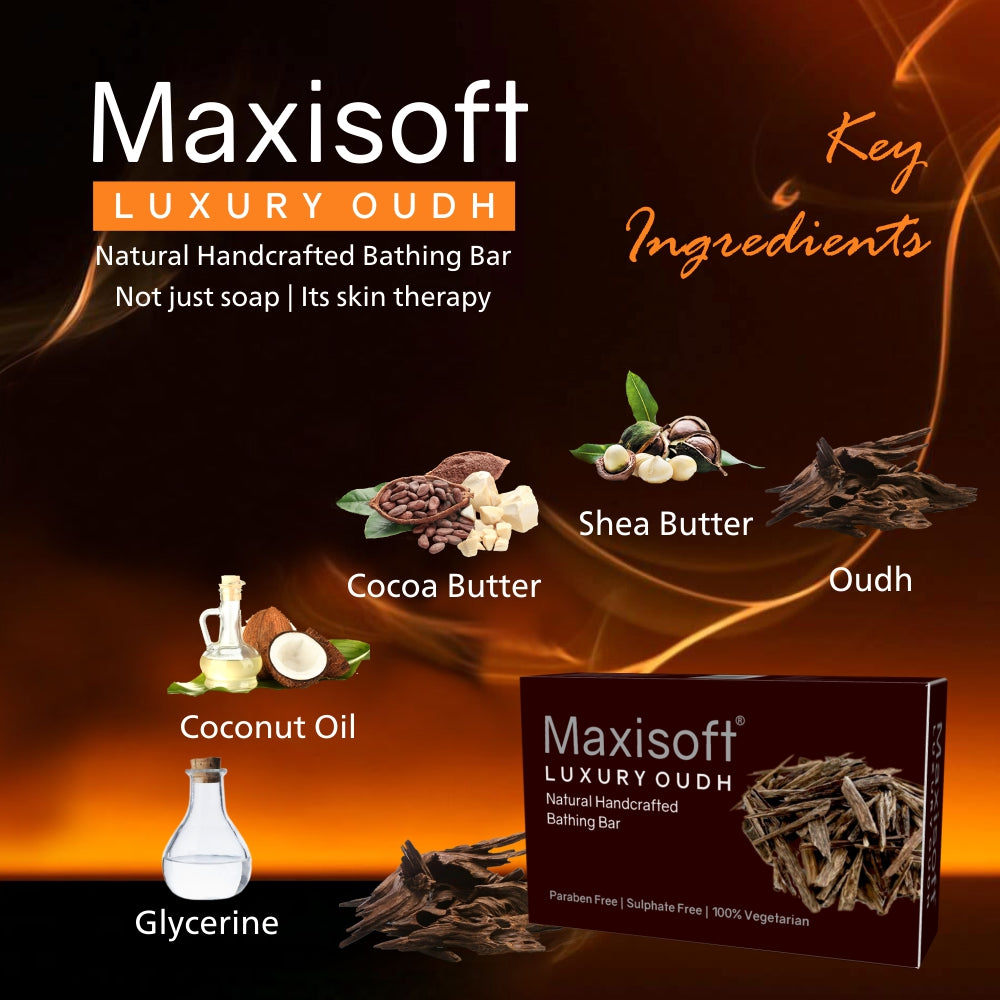 Maxisoft Luxury Oudh Natural Handcrafted Bathing Bar (75 gm)