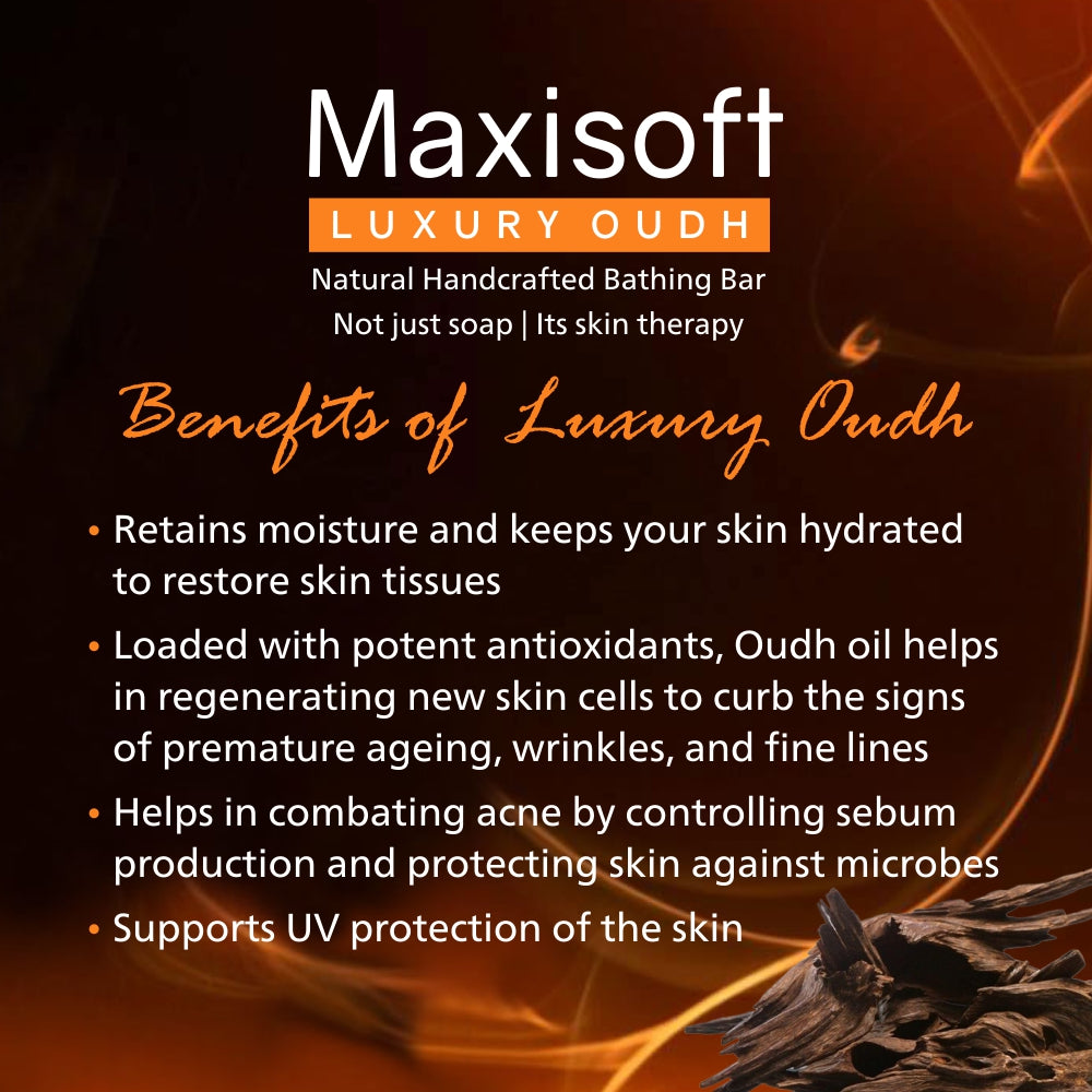 Maxisoft Luxury Oudh Natural Handcrafted Bathing Bar (75 gm)