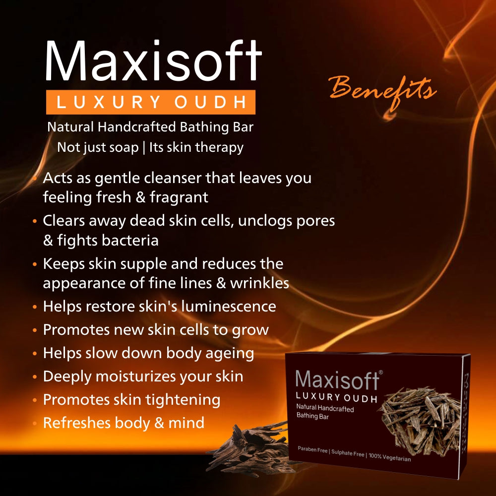 Maxisoft Luxury Oudh Natural Handcrafted Bathing Bar (75 gm)