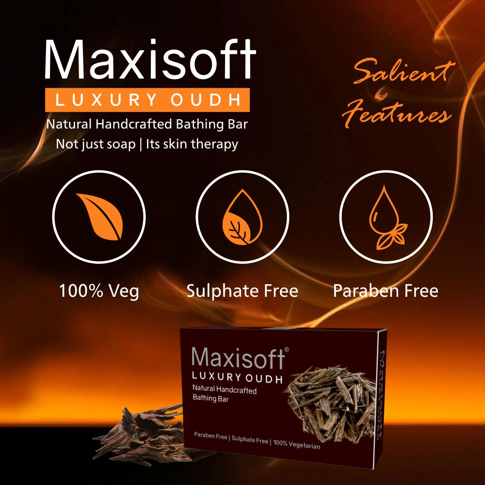 Maxisoft Luxury Oudh Natural Handcrafted Bathing Bar (75 gm)