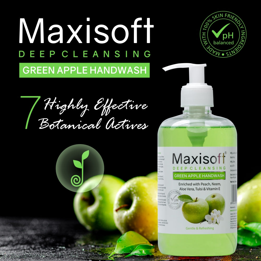 Maxisoft Natural Green Apple Deep Cleansing Hand Wash (500 ml)