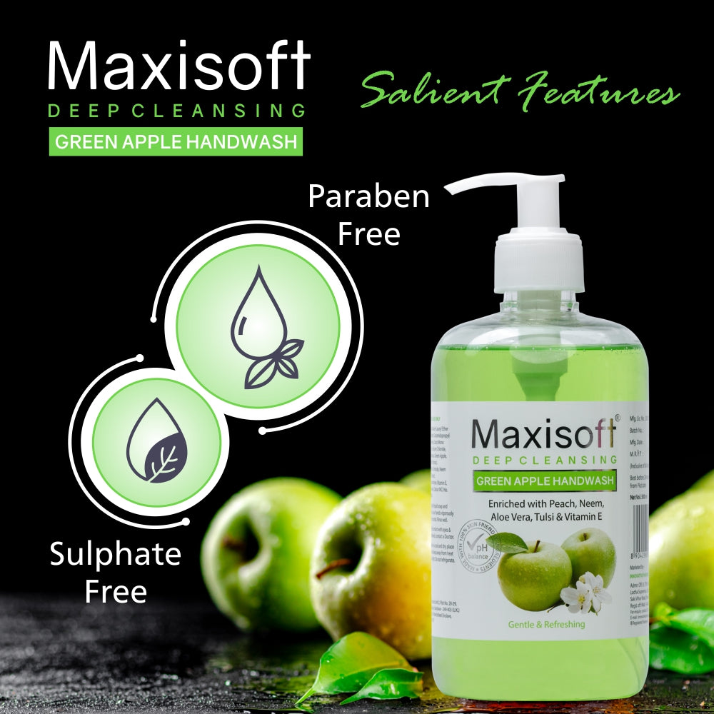 Maxisoft Natural Green Apple Deep Cleansing Hand Wash (500 ml)