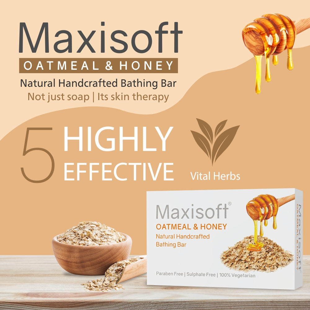 Maxisoft Oatmeal & Honey Natural Handcrafted Bathing Bar (75 gm)