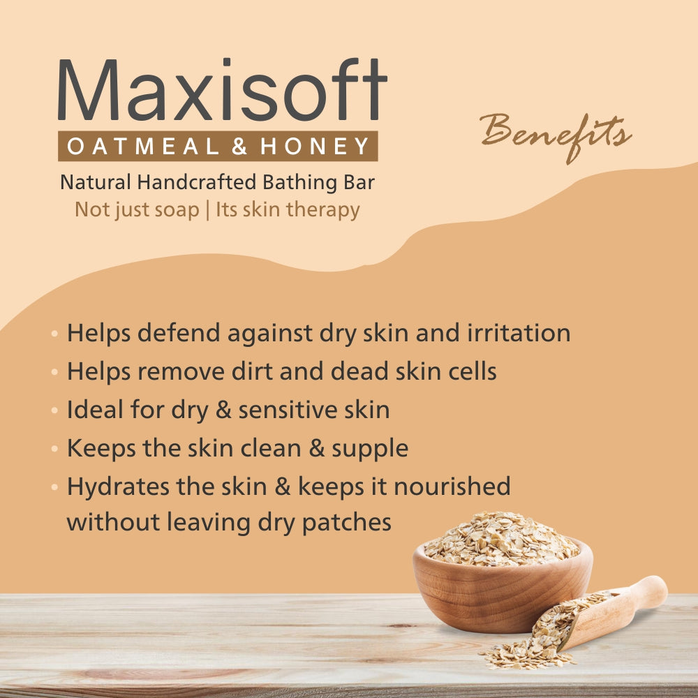 Maxisoft Oatmeal & Honey Natural Handcrafted Bathing Bar (75 gm)