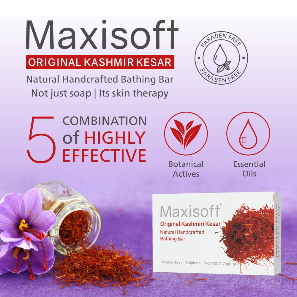 Maxisoft Original Kashmiri Kesar Natural Handcrafted Bathing Bar (75 gm)