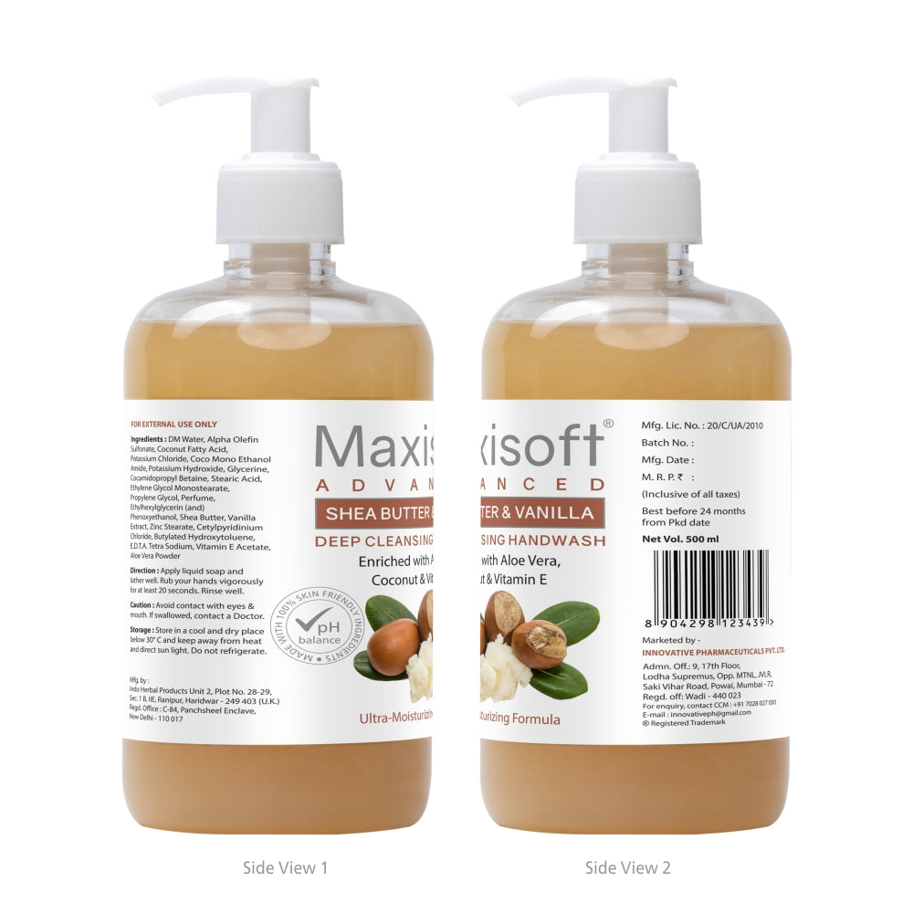 Maxisoft Shea Butter & Vanilla Advance Deep Cleansing Hand Wash (500 ml)