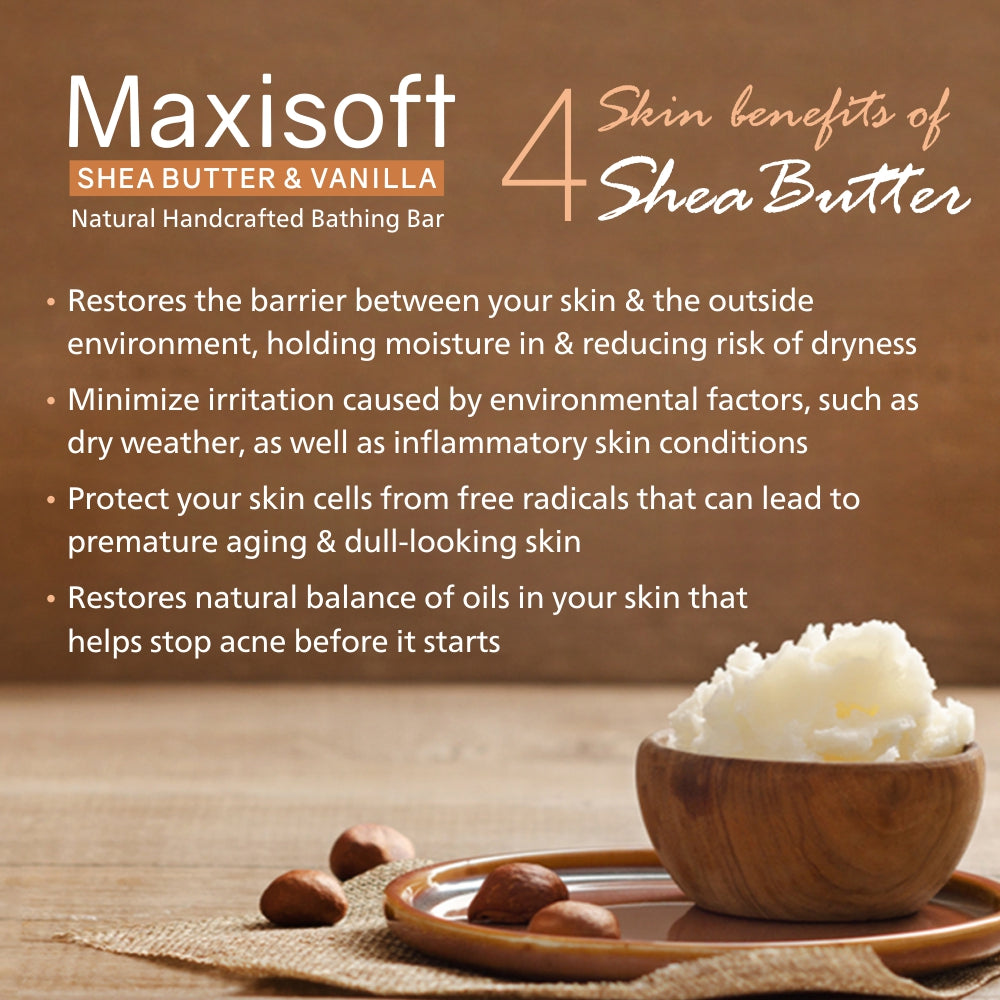 Maxisoft Shea Butter & Vanilla Natural Handcrafted Bathing Bar (75 gm)
