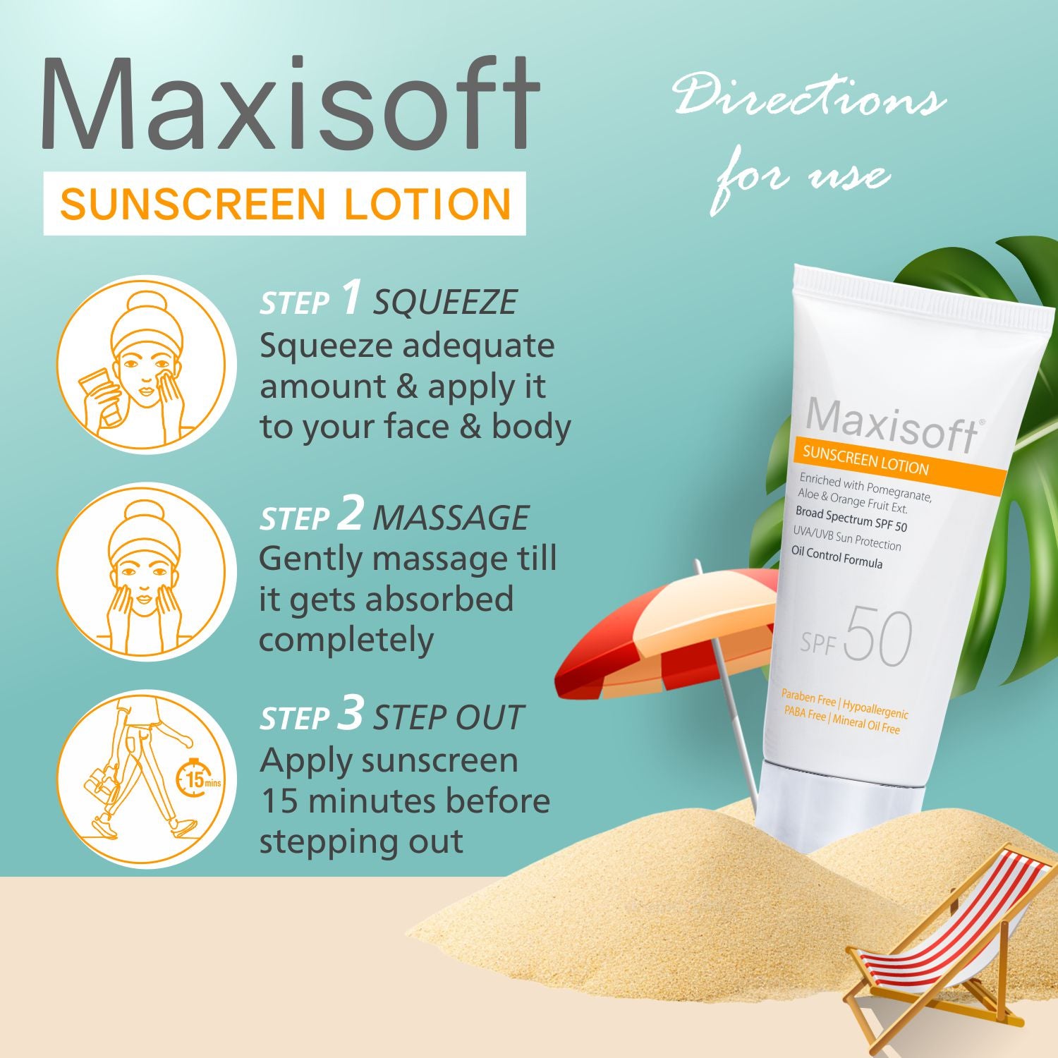 Maxisoft Sunscreen Lotion [SPF 50] 50 ml