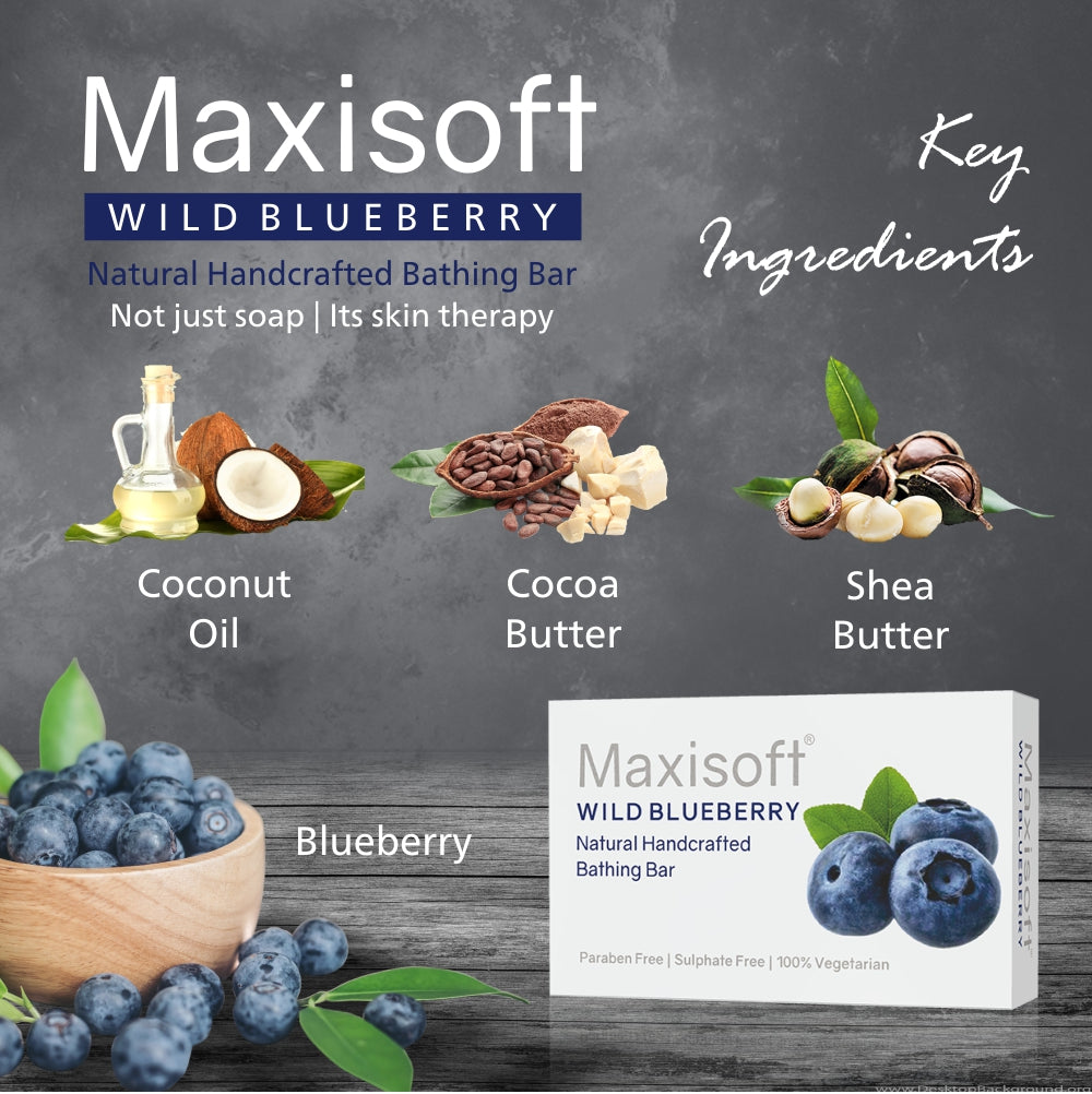 Maxisoft Wild Blueberry Natural Handcrafted Bathing Bar (75 gm)