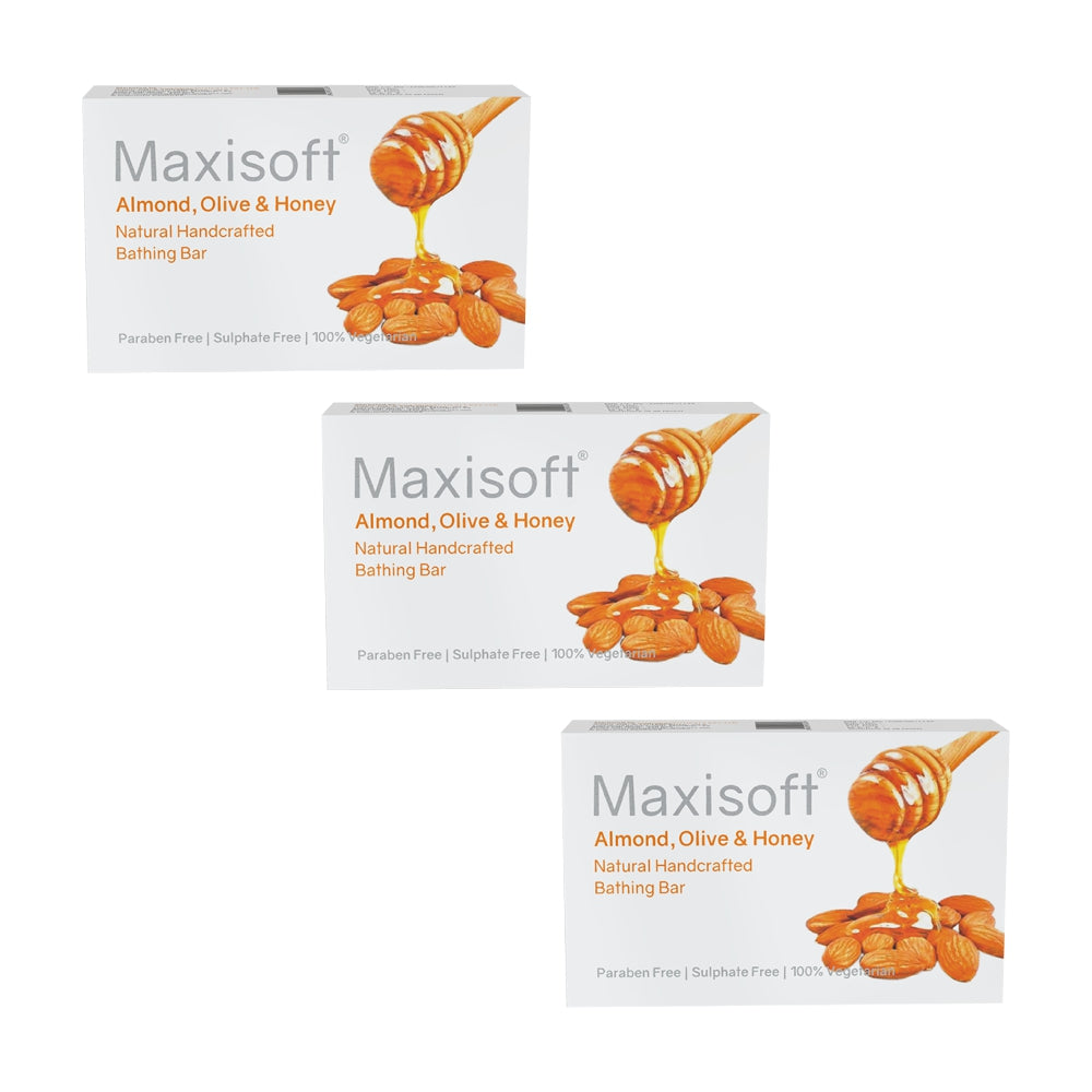 Maxisoft Almond, Olive & Honey Natural Handcrafted Bathing Bar (75 gm)