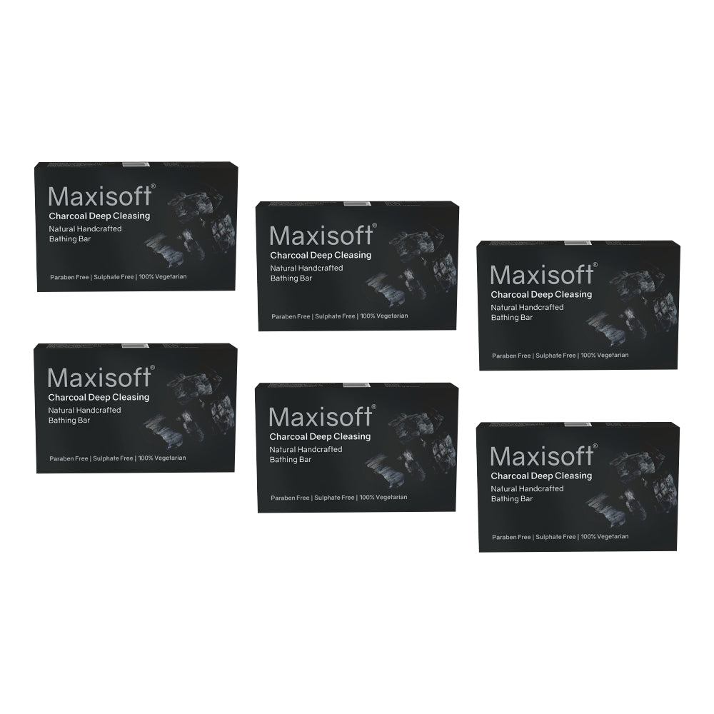 Maxisoft Charcoal Deep Cleansing Natural Handcrafted Bathing Bar (75 gm)