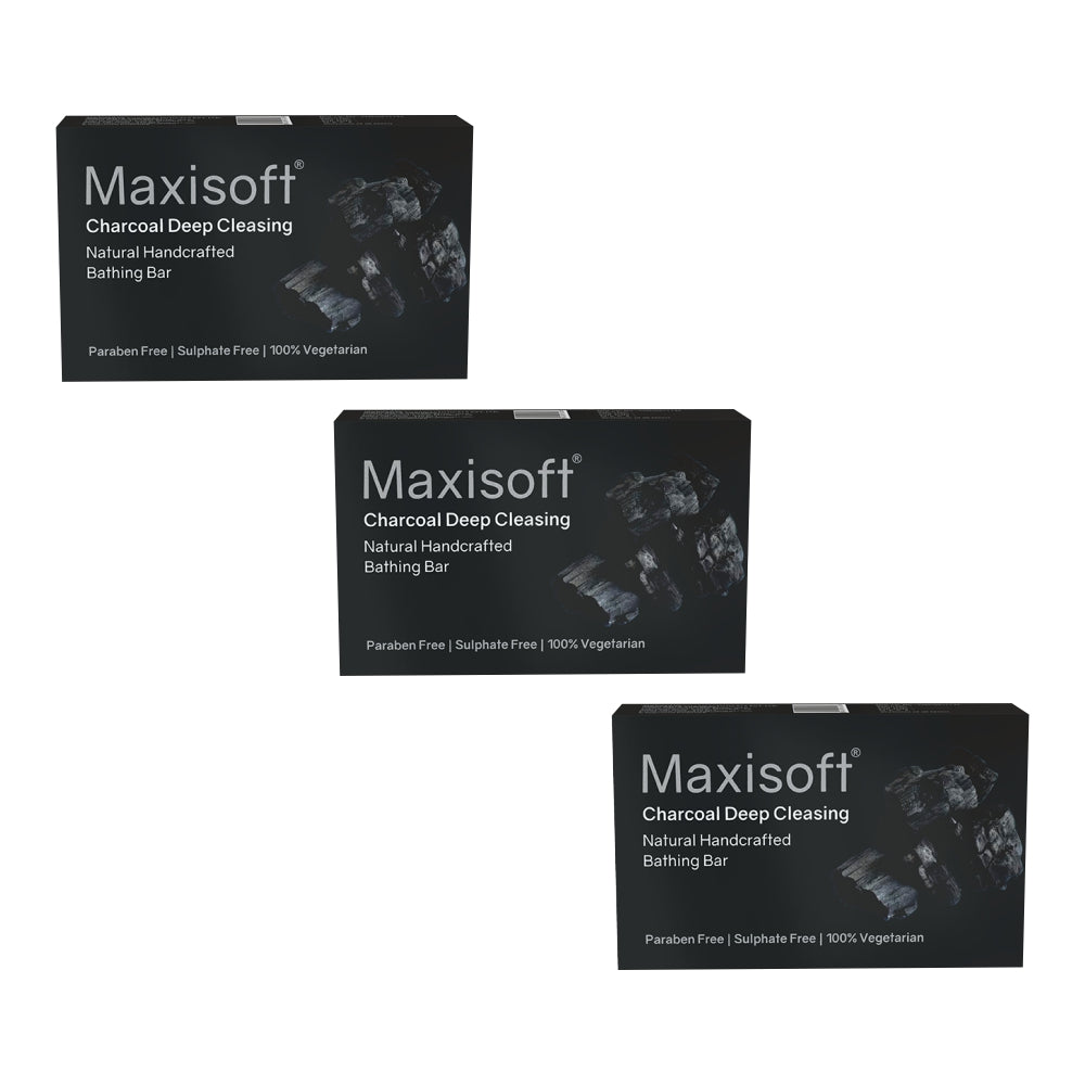 Maxisoft Charcoal Deep Cleansing Natural Handcrafted Bathing Bar (75 gm)