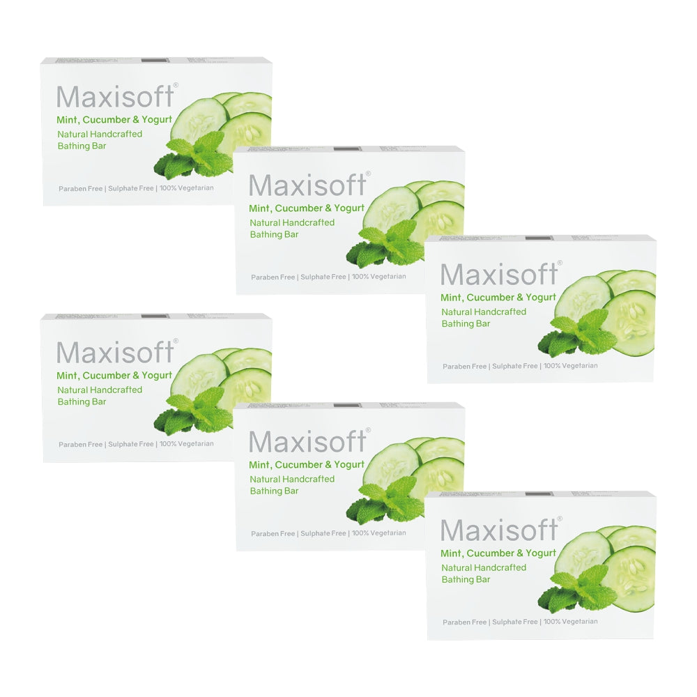 Maxisoft Mint, Cucumber & Yogurt Natural Handcrafted Bathing Bar (75 gm)