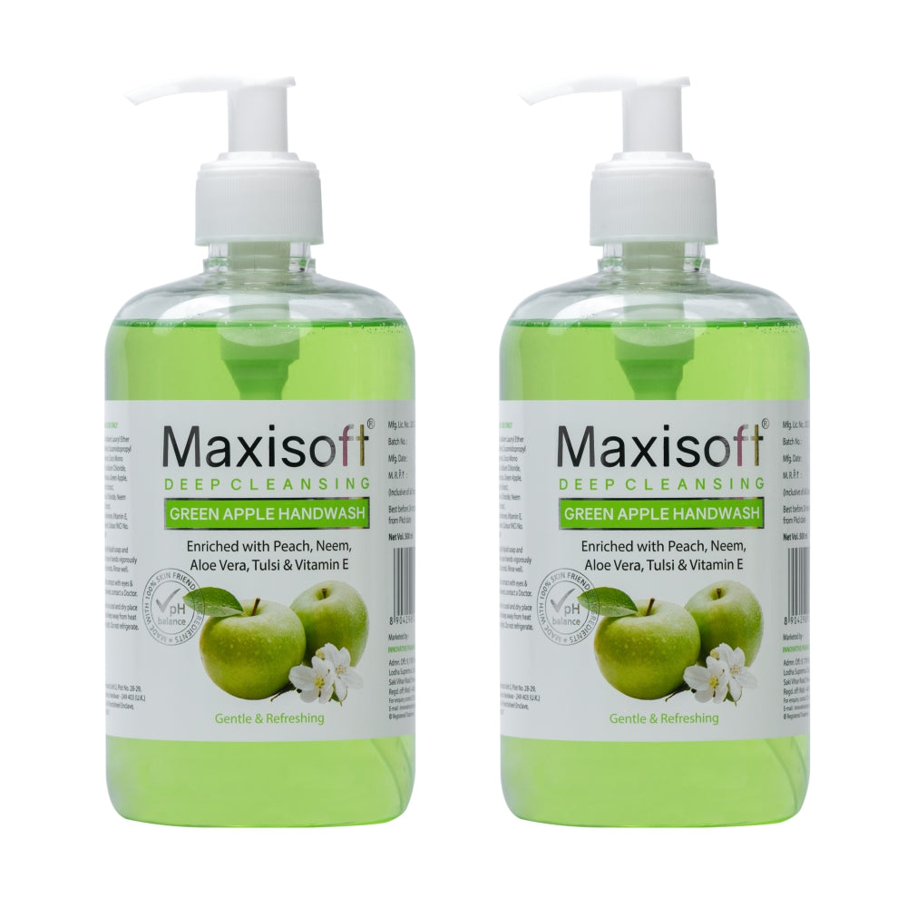 Maxisoft Natural Green Apple Deep Cleansing Hand Wash (500 ml)