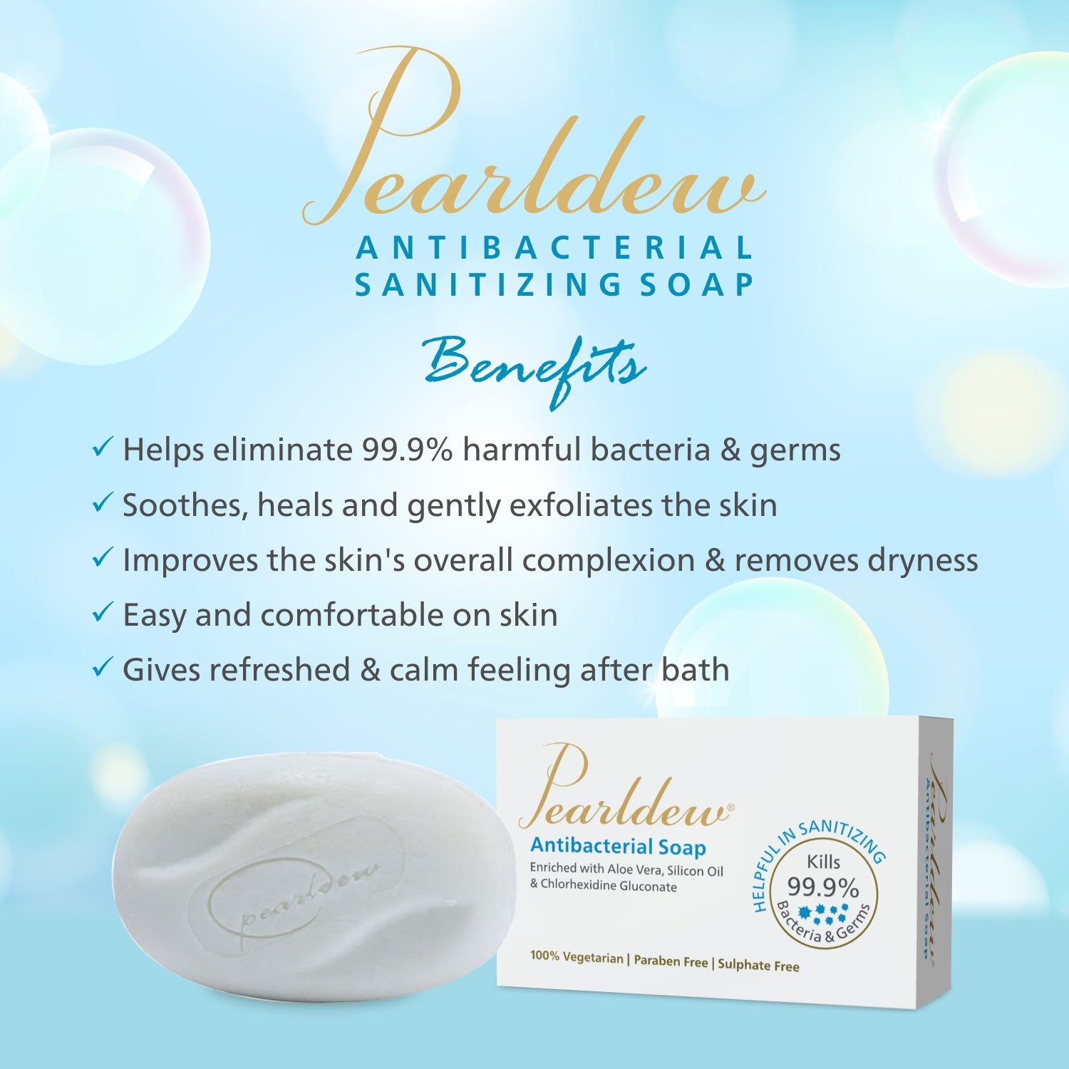Pearldew Antibacterial Sanitizing Soap (75 gm)