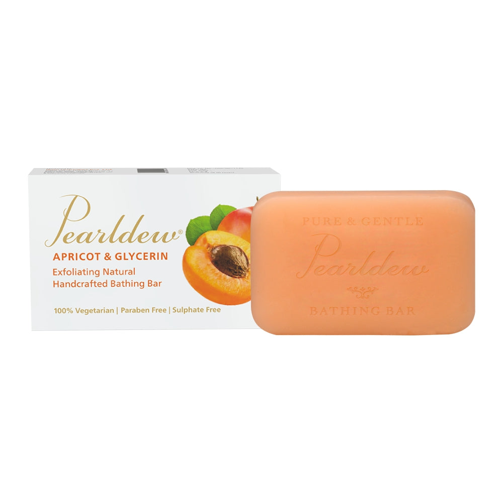 Pearldew Apricot & Glycerine Exfoliating Natural Handcrafted Bathing Bar (75 gm)