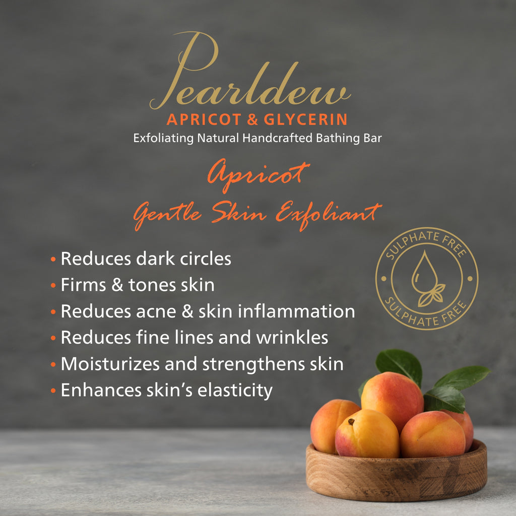 Pearldew Apricot & Glycerine Exfoliating Natural Handcrafted Bathing Bar (75 gm)