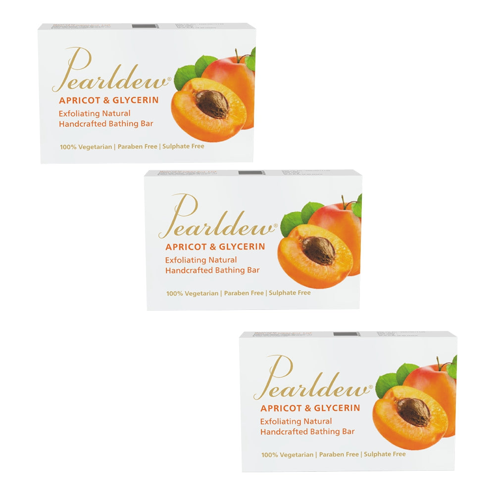 Pearldew Apricot & Glycerine Exfoliating Natural Handcrafted Bathing Bar (75 gm)