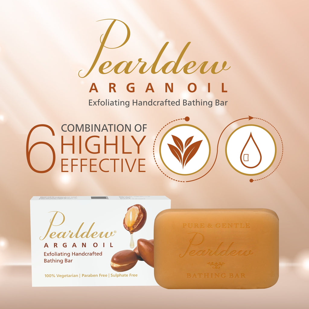 Pearldew Argan Oil Exfoliating Natural Handcrafted Bathing Bar (75 gm)