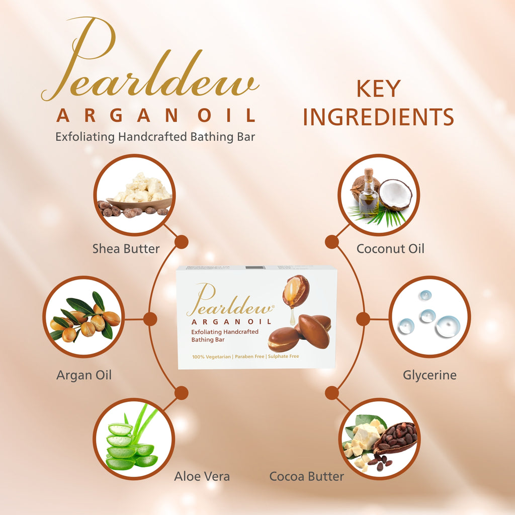 Pearldew Argan Oil Exfoliating Natural Handcrafted Bathing Bar (75 gm)