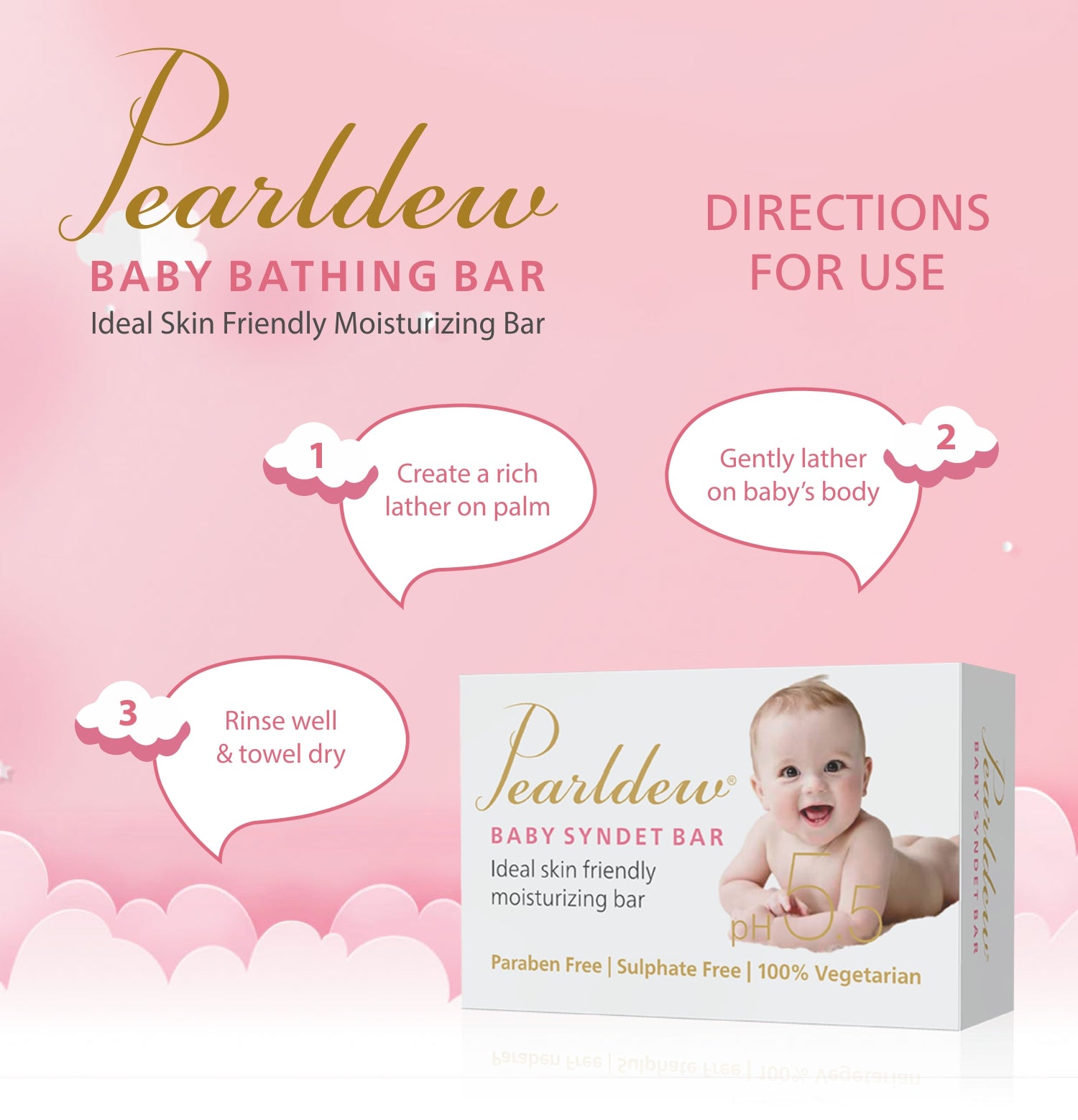 Pearldew Baby Bathing Bar (75 gm)