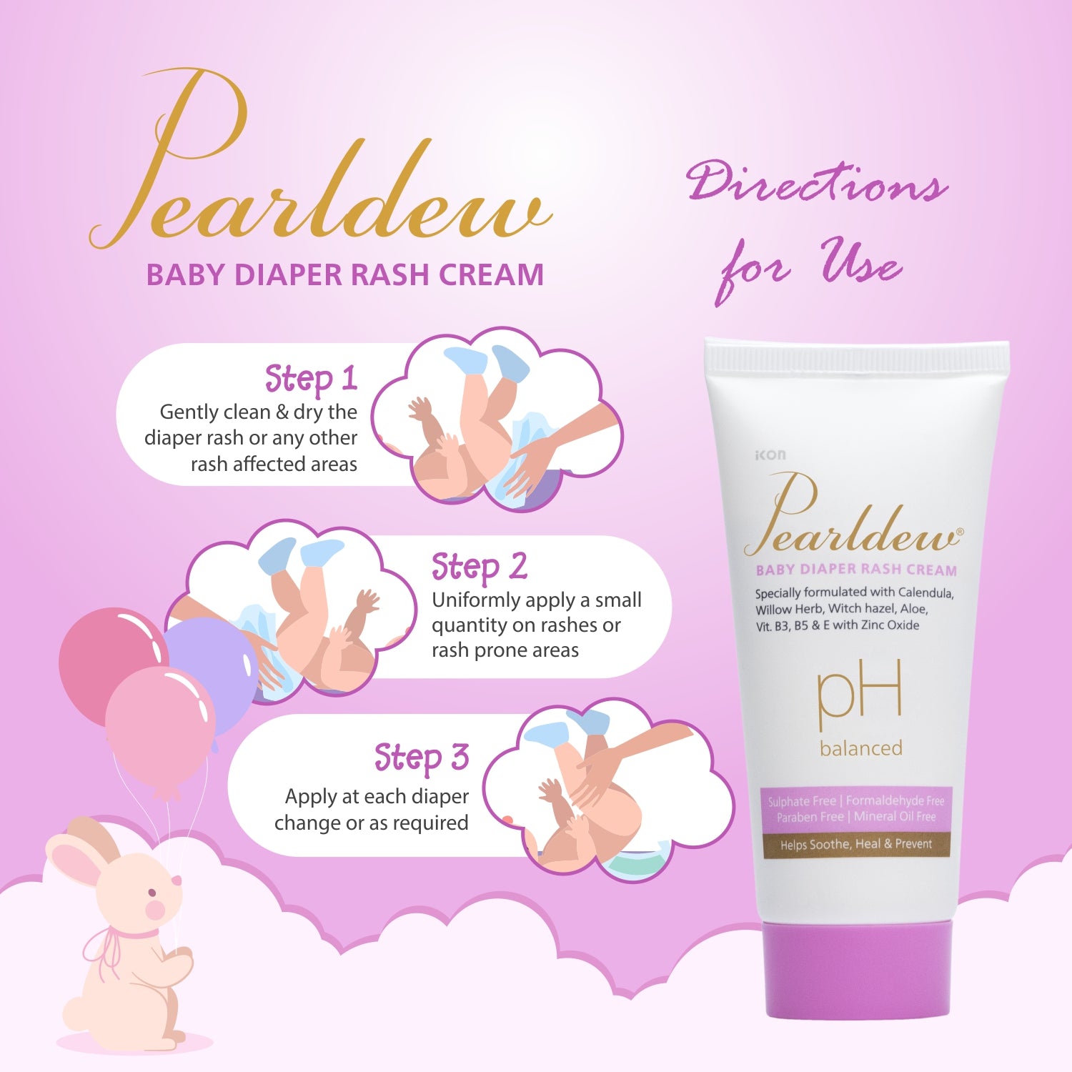 Pearldew Baby Diaper Rash Cream (50 gm)
