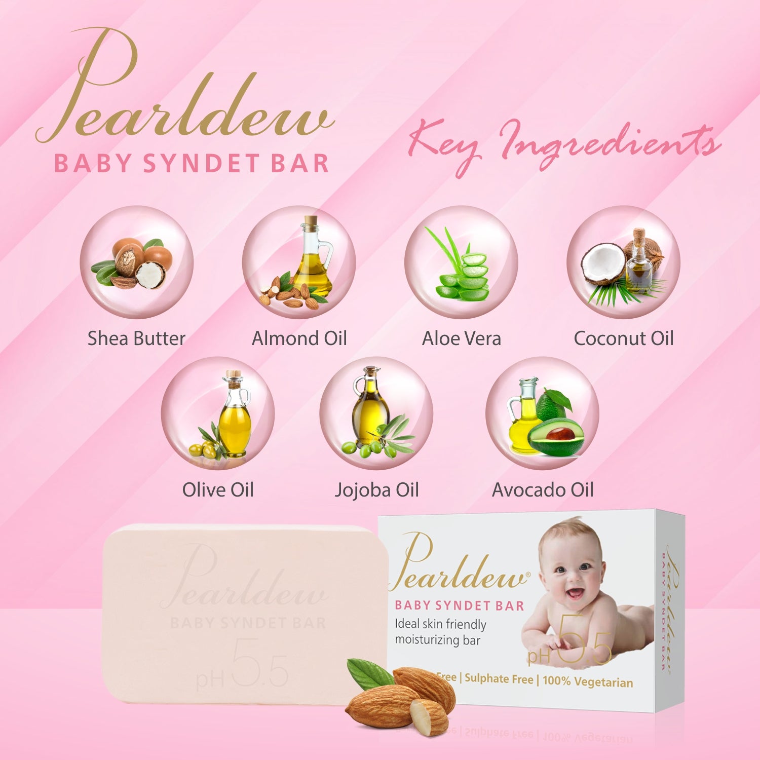 Pearldew Baby Syndet Bar (75 gm)