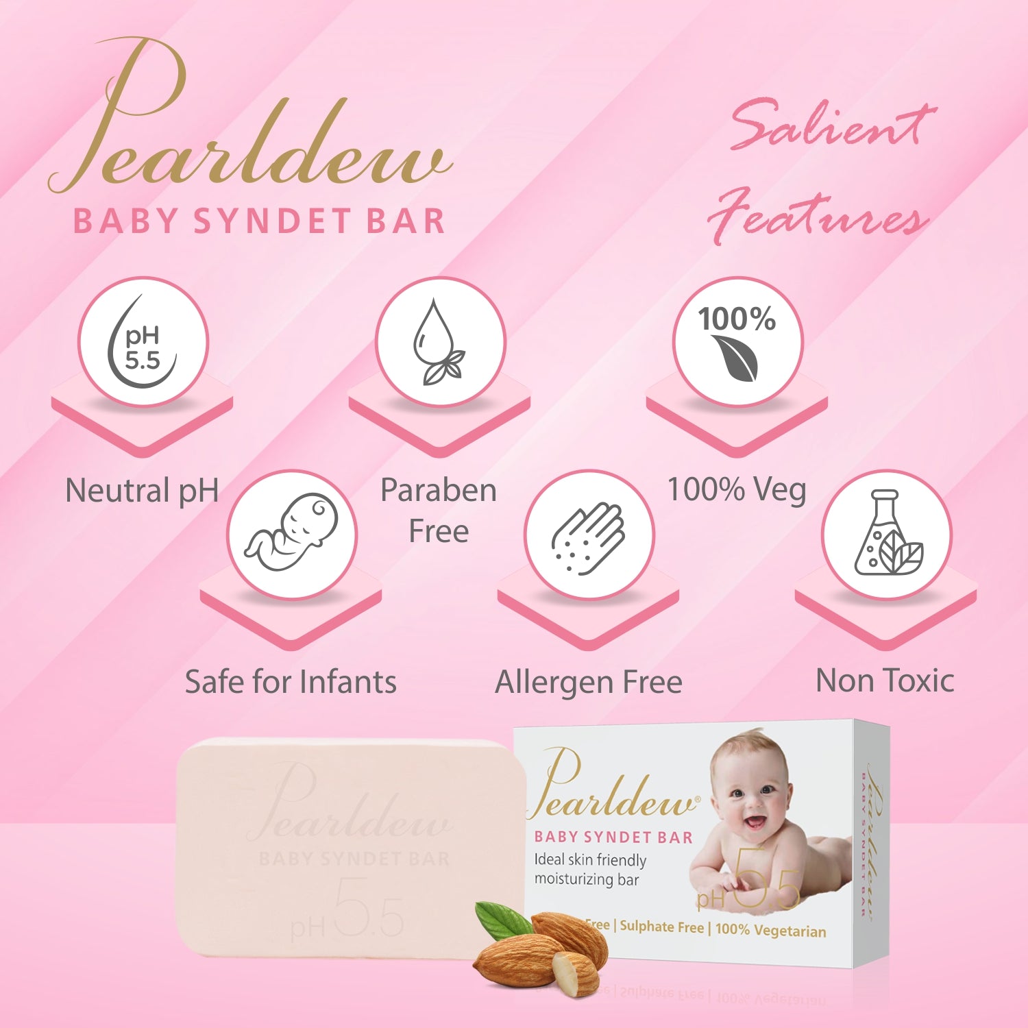 Pearldew Baby Syndet Bar (75 gm)