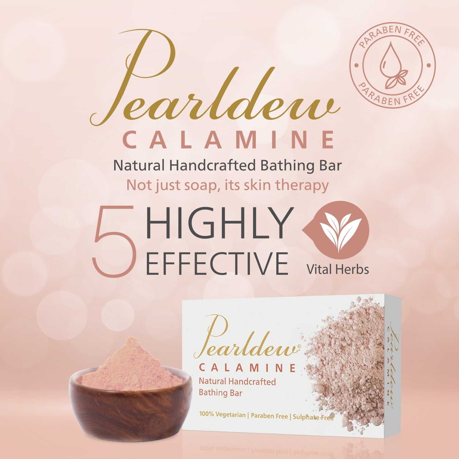 Pearldew Calamine Natural Handcrafted Bathing Bar (75 gm)