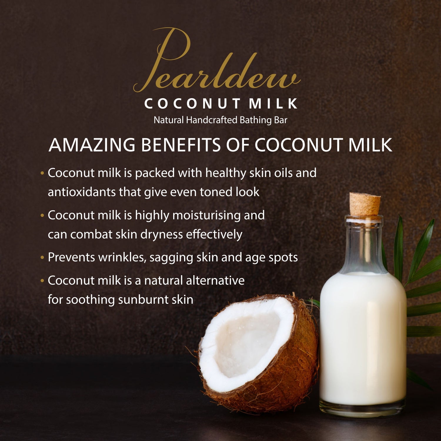 Pearldew Coconut Milk Natural Handcrafted Bathing Bar (75 gm)